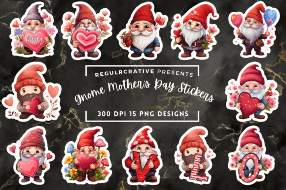 Download Cute Gnome Mother's Day Stickers Bundle - Premium Bundle