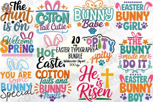 Download Easter Typography Bundle PNG - Easter typography Collection
