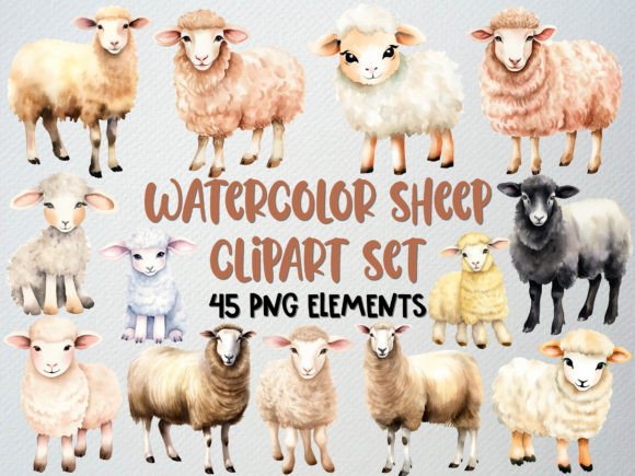 Download Watercolor Sheep Clipart Set, Lamb Png - Lamb png Collection