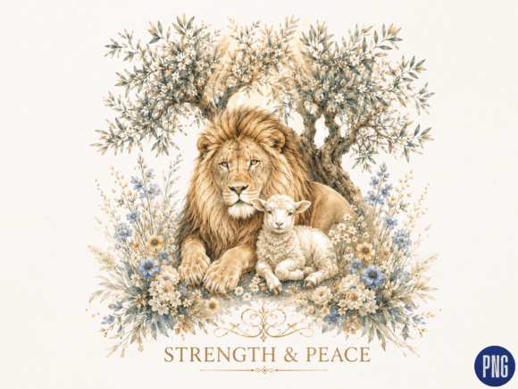 Download Strength and Peace Lion Lamb PNG, Christ - Lamb png Collection