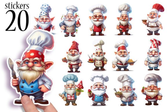 Download Cute Gnome Chef Printable Stickers PNG - Premium Resources